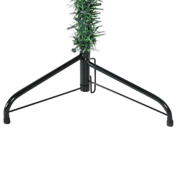 Seasonal Decorations Slim Artificial Half Christmas Tree With Stand Green 210 Cm