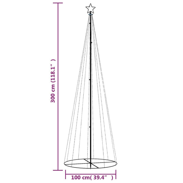 Seasonal Decorations Christmas Cone Tree Warm White 310 Leds 100X300 Cm