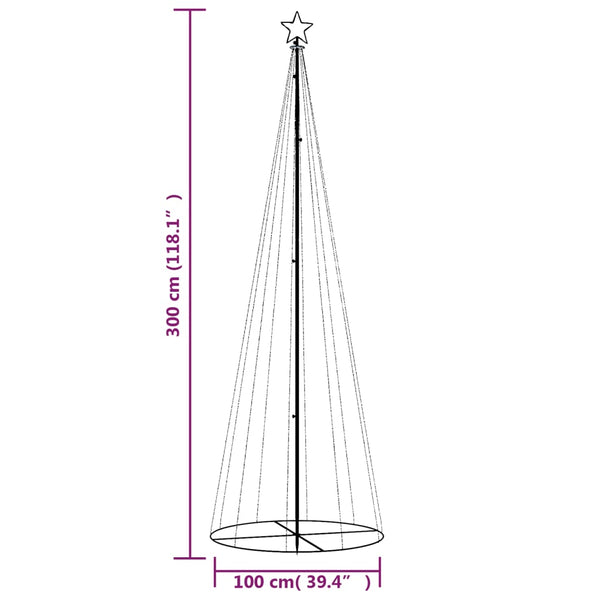 Seasonal Decorations Christmas Cone Tree Cold White 310 Leds 100X300 Cm