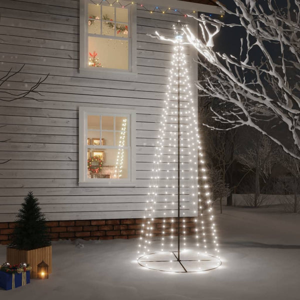 Seasonal Decorations Christmas Cone Tree Cold White 310 Leds 100X300 Cm