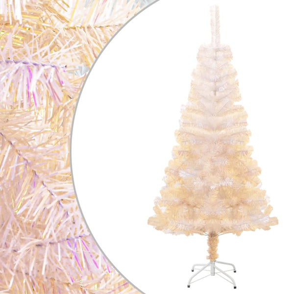 Seasonal Decorations Artificial Christmas Tree With Iridescent Tips White 120 Cm Pvc