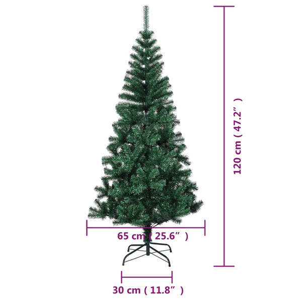 Seasonal Decorations Artificial Christmas Tree With Iridescent Tips Green 120 Cm Pvc