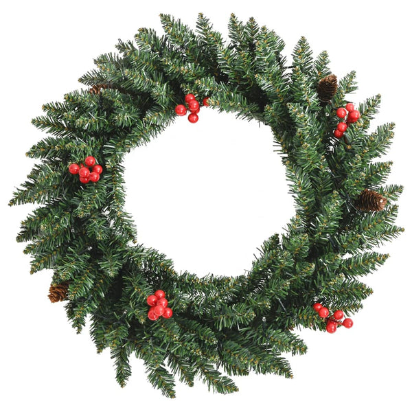 Seasonal Decorations Artificial Christmas Trees 2 Pcs With Wreath, Garland And Leds