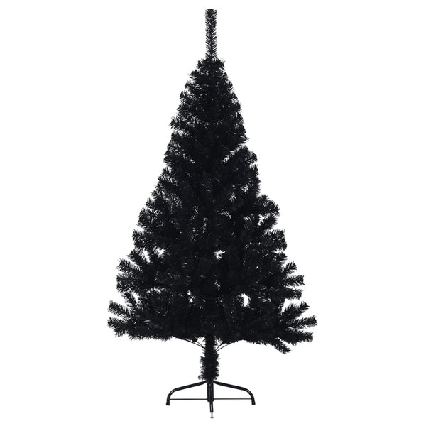 Seasonal Decorations Artificial Half Christmas Tree With Stand Black 120 Cm Pvc