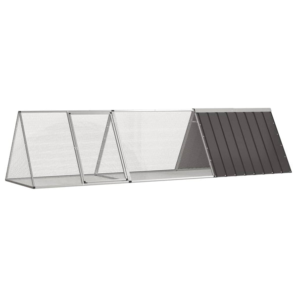 Small Animal Cages & Hutches Rabbit Cage Anthracite 302.5X80.5X71 Cm Galvanised Steel