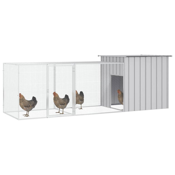 Small Animal Cages & Hutches Chicken Cage Grey 300X91x100 Cm Galvanised Steel