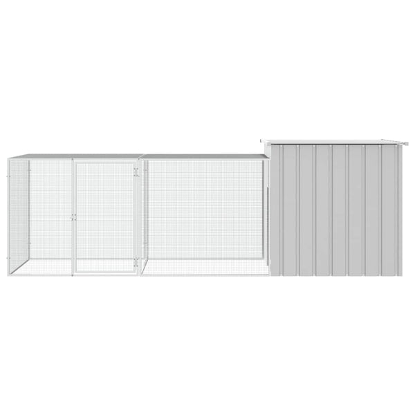 Small Animal Cages & Hutches Chicken Cage Grey 300X91x100 Cm Galvanised Steel