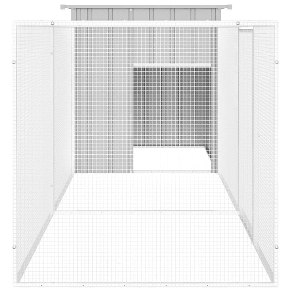 Small Animal Cages & Hutches Chicken Cage Grey 300X91x100 Cm Galvanised Steel