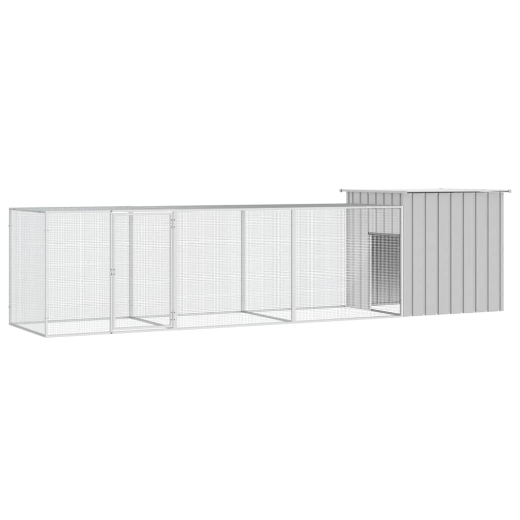 Small Animal Cages & Hutches Chicken Cage Grey 400X91x100 Cm Galvanised Steel