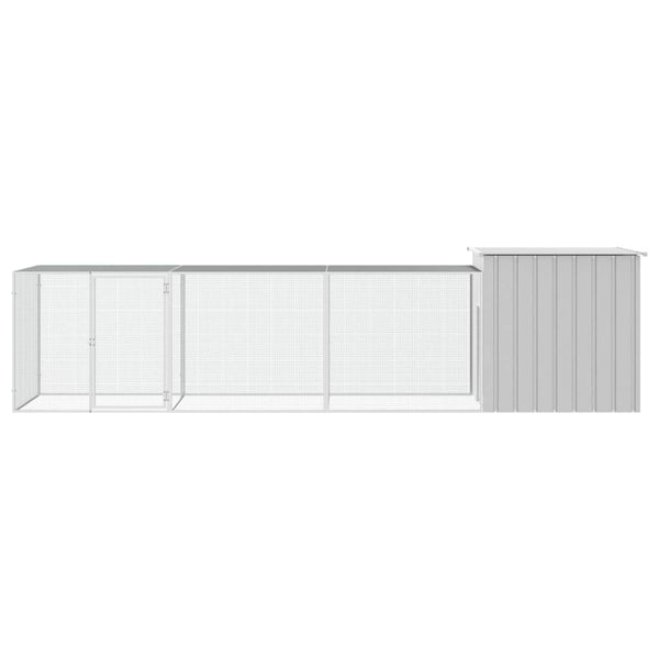 Small Animal Cages & Hutches Chicken Cage Grey 400X91x100 Cm Galvanised Steel