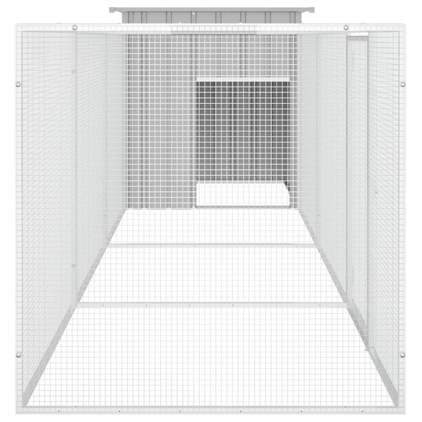 Small Animal Cages & Hutches Chicken Cage Grey 400X91x100 Cm Galvanised Steel