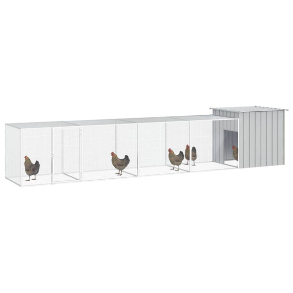 Small Animal Cages & Hutches Chicken Cage Grey 500X91x100 Cm Galvanised Steel