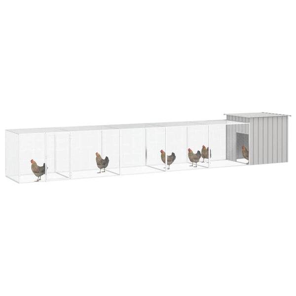 Small Animal Cages & Hutches Chicken Cage Grey 600X91x100 Cm Galvanised Steel