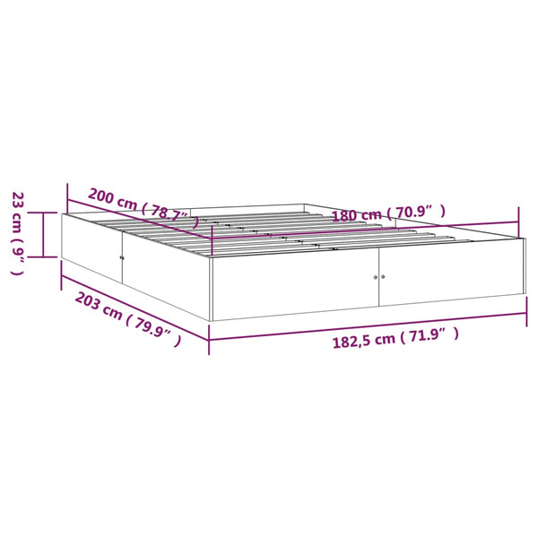 King Bed Frames Bed Frame White Solid Wood 183X203 Cm King Size