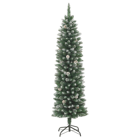 Seasonal Decorations Artificial Slim Christmas Tree With Stand 150 Cm Pvc