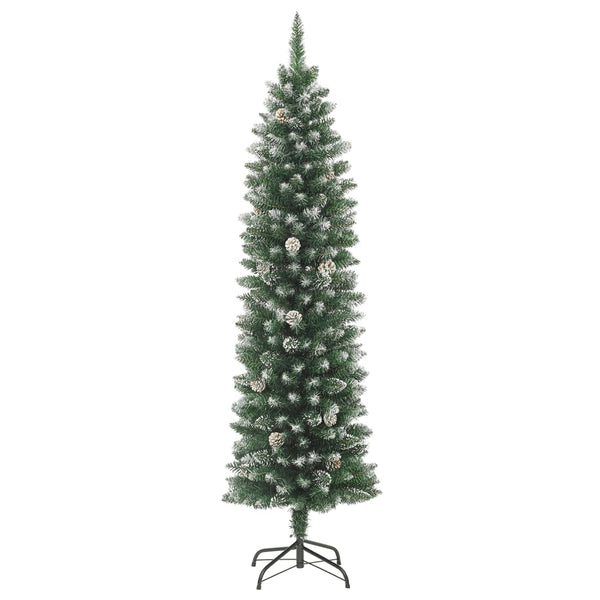 Seasonal Decorations Artificial Slim Christmas Tree With Stand 210 Cm Pvc