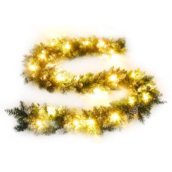 Seasonal Decorations Christmas Garland With Led Lights Green 2.7 M Pvc