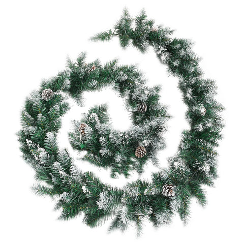 Seasonal Decorations Christmas Garland With Led Lights Green 2.7 M Pvc