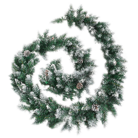 Seasonal Decorations Christmas Garland With Led Lights Green 5.2 M Pvc