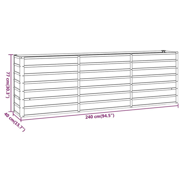 Raised Garden Beds Garden Raised Bed Rusty 240X40x77 Cm Corten Steel