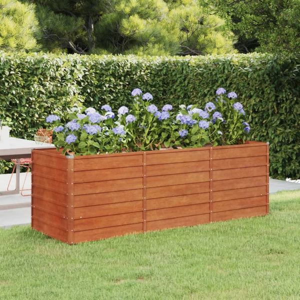 Garden Raised Bed Rusty 240X80x77 Cm Corten Steel