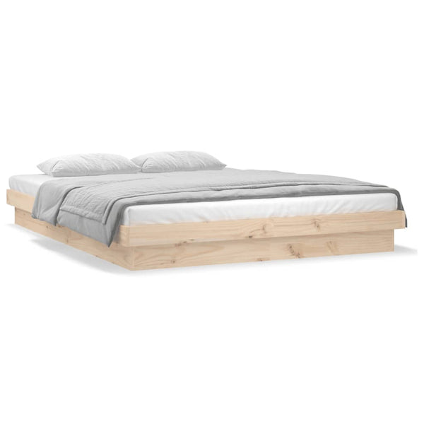 Queen Bed Frames Led Bed Frame 153X203 Cm Queen Size Solid Wood