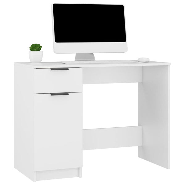 Home Office Desks Desk White 100X50x75 Cm Engineered Wood