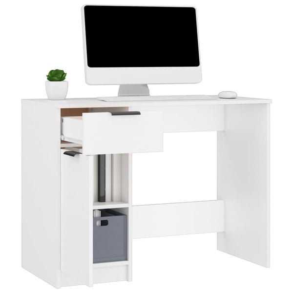 Home Office Desks Desk White 100X50x75 Cm Engineered Wood