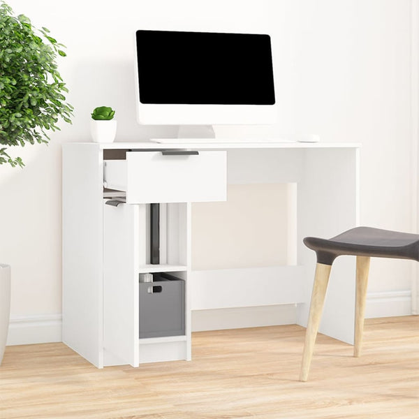 Home Office Desks Desk White 100X50x75 Cm Engineered Wood