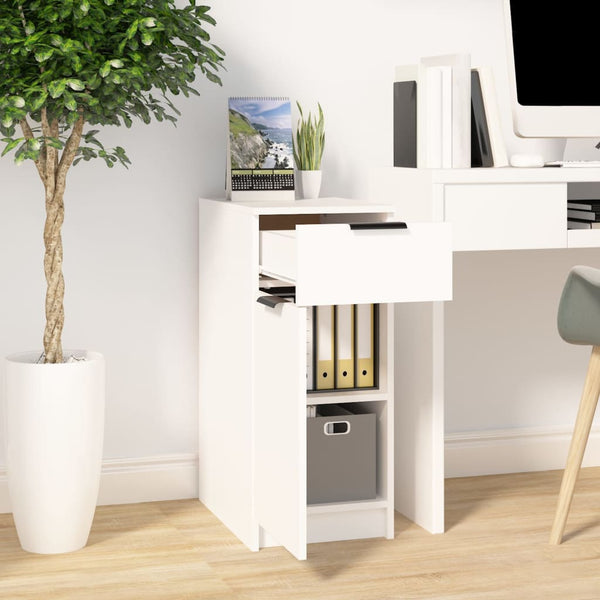 Filing Cabinets Desk Cabinet White 33.5X50x75 Cm Engineered Wood