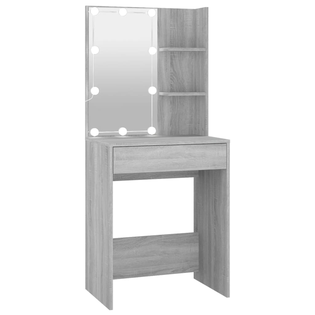 Dressing Tables Dressing Table With Led Grey Sonoma 60X40x140 Cm