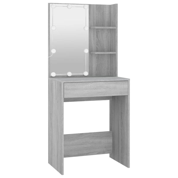 Dressing Tables Dressing Table With Led Grey Sonoma 60X40x140 Cm