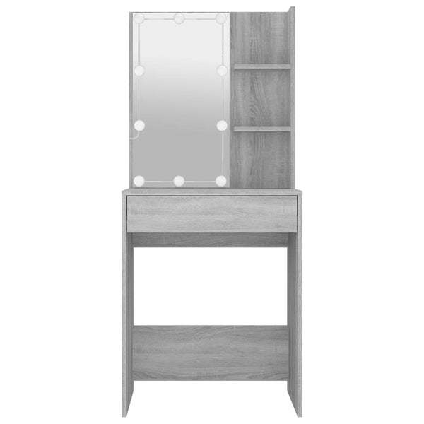 Dressing Tables Dressing Table With Led Grey Sonoma 60X40x140 Cm