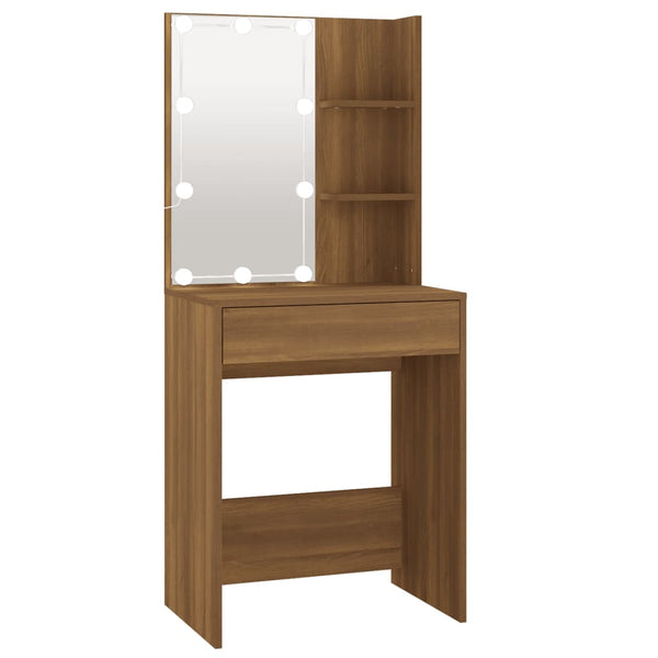 Dressing Tables Dressing Table With Led Brown Oak 60X40x140 Cm