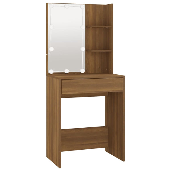 Dressing Tables Dressing Table With Led Brown Oak 60X40x140 Cm