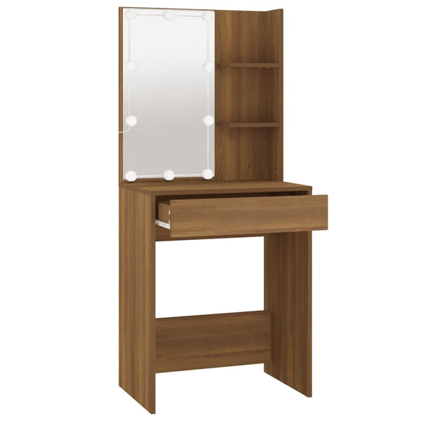 Dressing Tables Dressing Table With Led Brown Oak 60X40x140 Cm