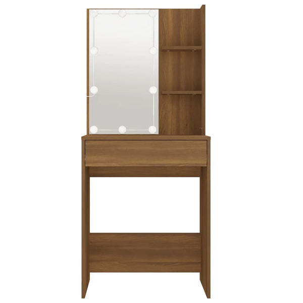 Dressing Tables Dressing Table With Led Brown Oak 60X40x140 Cm