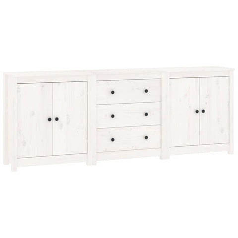 Sideboards & Buffets Sideboard White 210X35x80 Cm Solid Wood Pine