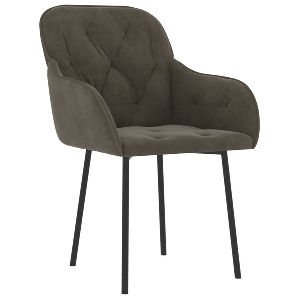 Dining Chairs 2 Pcs Dark Grey Velvet