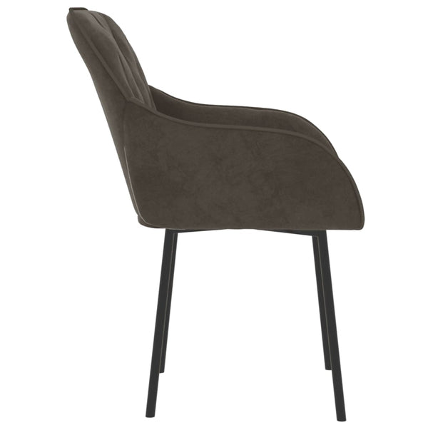 Dining Chairs 2 Pcs Dark Grey Velvet