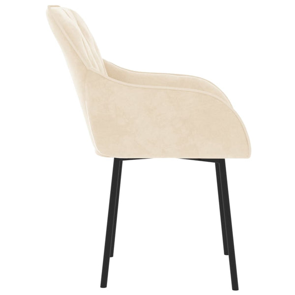 Dining Chairs 2 Pcs Cream Velvet