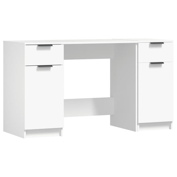 Home Office Desks Desk With Side Cabinet White Engineered Wood