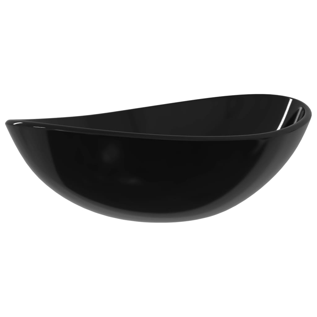 Bathroom Sinks Basin Tempered Glass 54.5X35x15.5 Cm Black