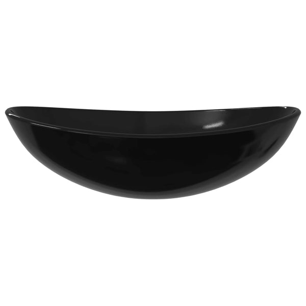 Bathroom Sinks Basin Tempered Glass 54.5X35x15.5 Cm Black