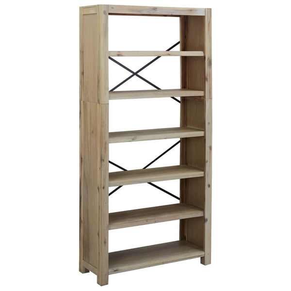 Bookshelves 6 Tier Bookcase 80X30x170 Cm Solid Wood Acacia