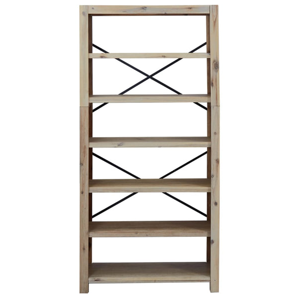 Bookshelves 6 Tier Bookcase 80X30x170 Cm Solid Wood Acacia