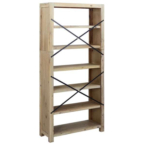 Bookshelves 6 Tier Bookcase 80X30x170 Cm Solid Wood Acacia