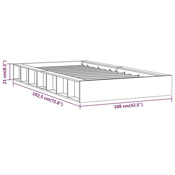 Single Bed Frames Bed Frame 92X187 Cm Single Size Solid Wood