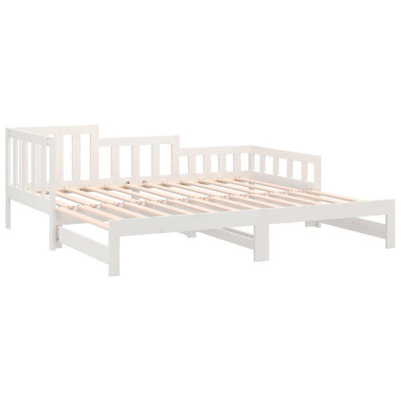 Sofa Beds Pull Out Day Bed White 2X(92X187) Cm Single Size Solid Wood Pine