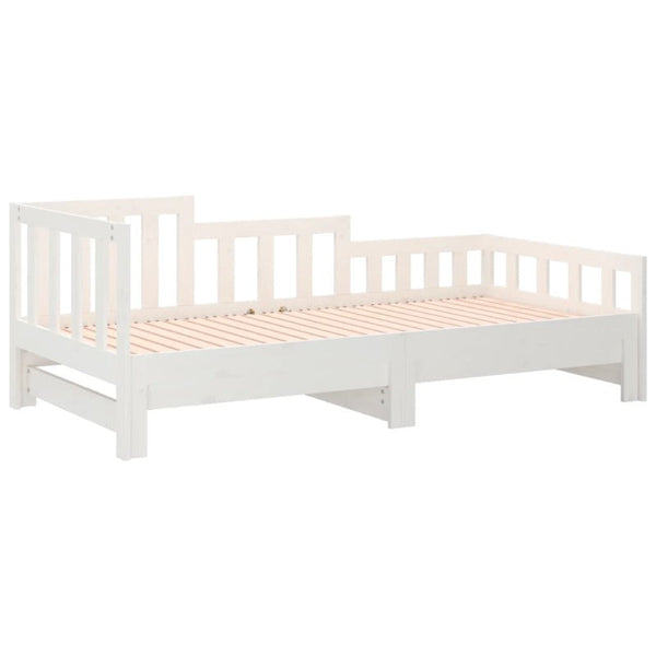 Sofa Beds Pull Out Day Bed White 2X(92X187) Cm Single Size Solid Wood Pine